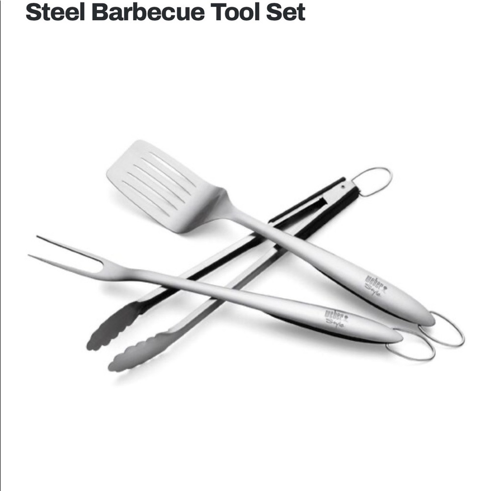 COPY - Weber style 6445 stainless steel 3-piece bbq tool set
